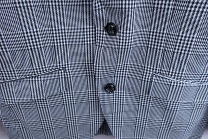 MONSIEUR NICOLE 薄手テーラードジャケット 白黒チェック メンズ 48 A-3