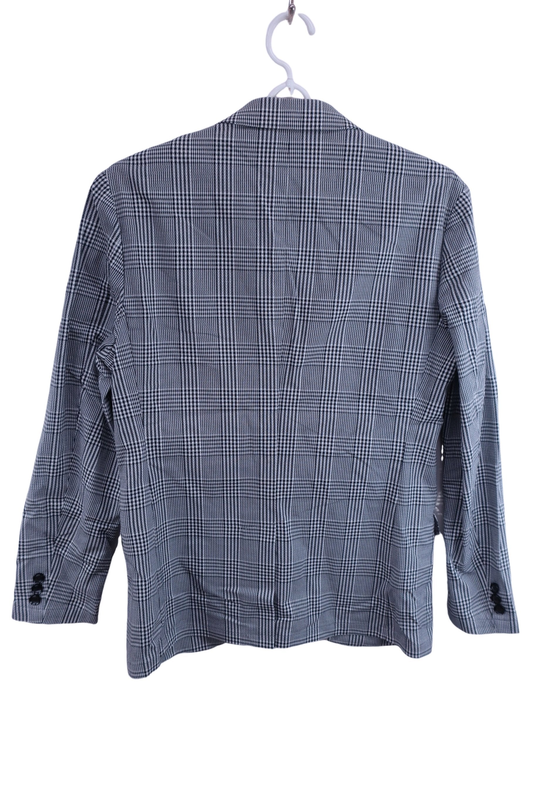 MONSIEUR NICOLE 薄手テーラードジャケット 白黒チェック メンズ 48 A-4