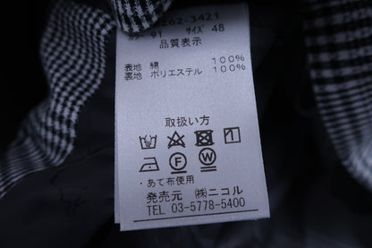 MONSIEUR NICOLE 薄手テーラードジャケット 白黒チェック メンズ 48 A-6