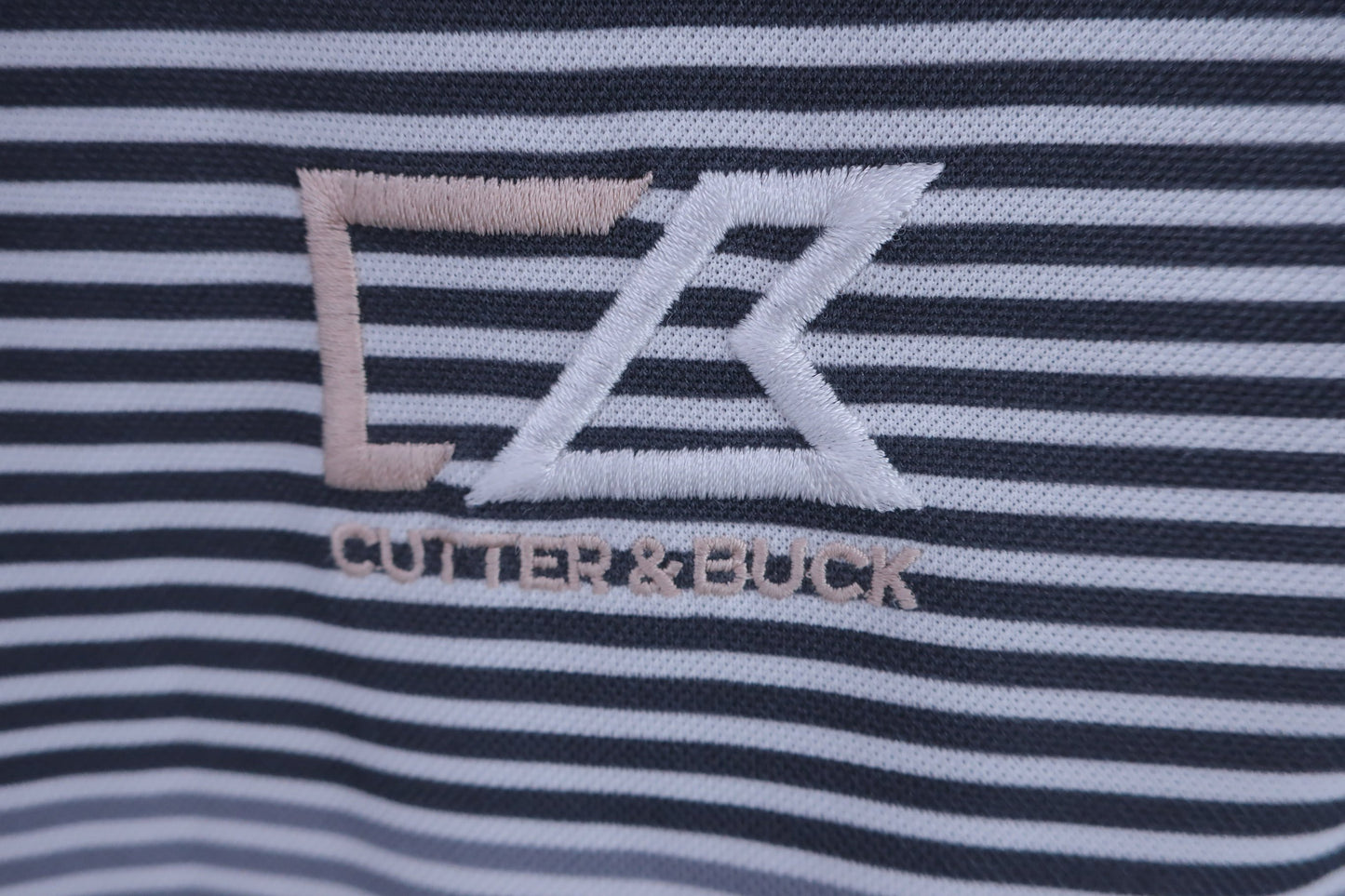 CUTTER&BUCK(カッター＆バック) ポロシャツ 白黒系ボーダー メンズ M A-2