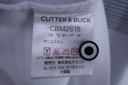 CUTTER&BUCK(カッター＆バック) ポロシャツ 白黒系ボーダー メンズ M A-6