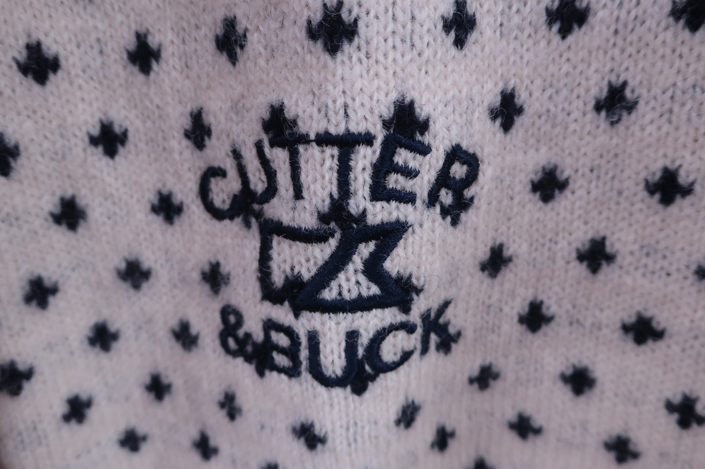 CUTTER&BUCK(カッター＆バック) ニットセーター 白ネイビー メンズ M A-3