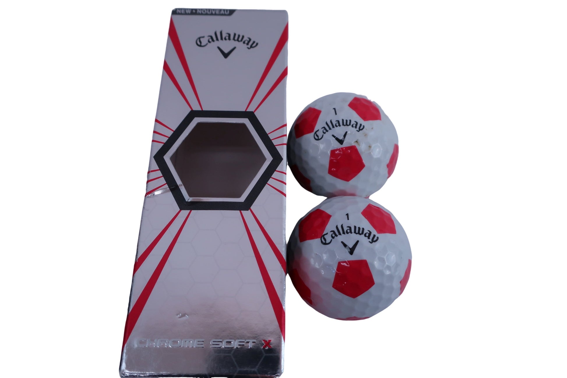 Callaway(キャロウェイ) ゴルフボール 白赤 1ダース CHROME SOFT X 2017年モデル A-3