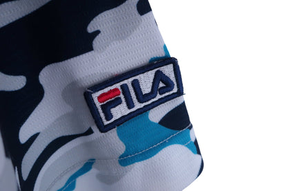 FILA GOLF(フィラゴルフ) ポロシャツ 白青系カモフラ柄 メンズ LL A-3