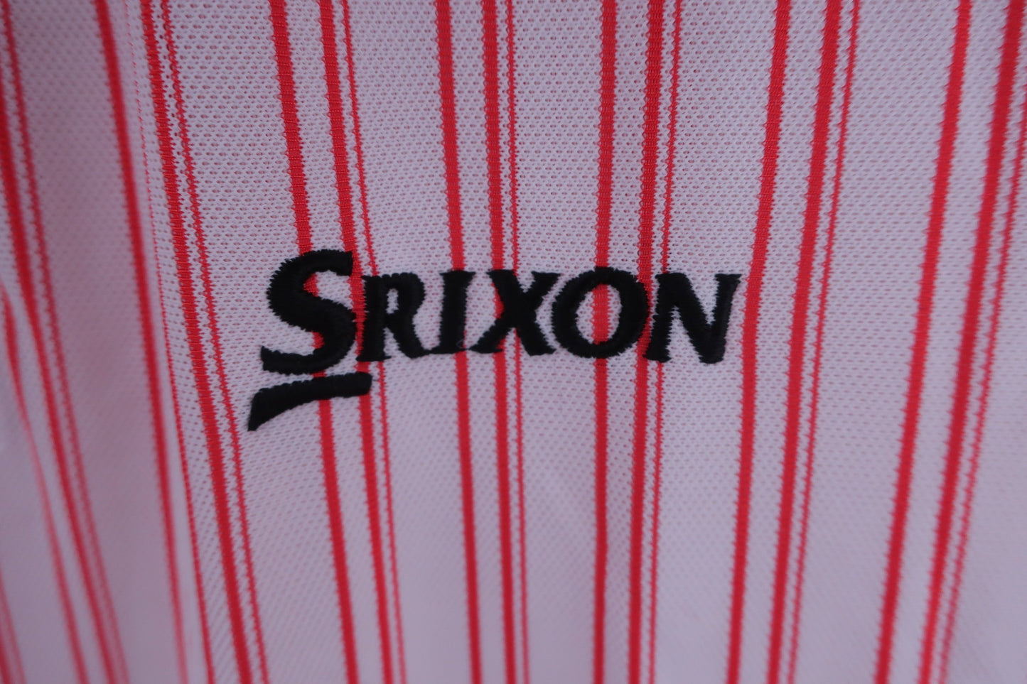 SRIXON(スリクソン) ポロシャツ 白赤ストライプ メンズ L A-2