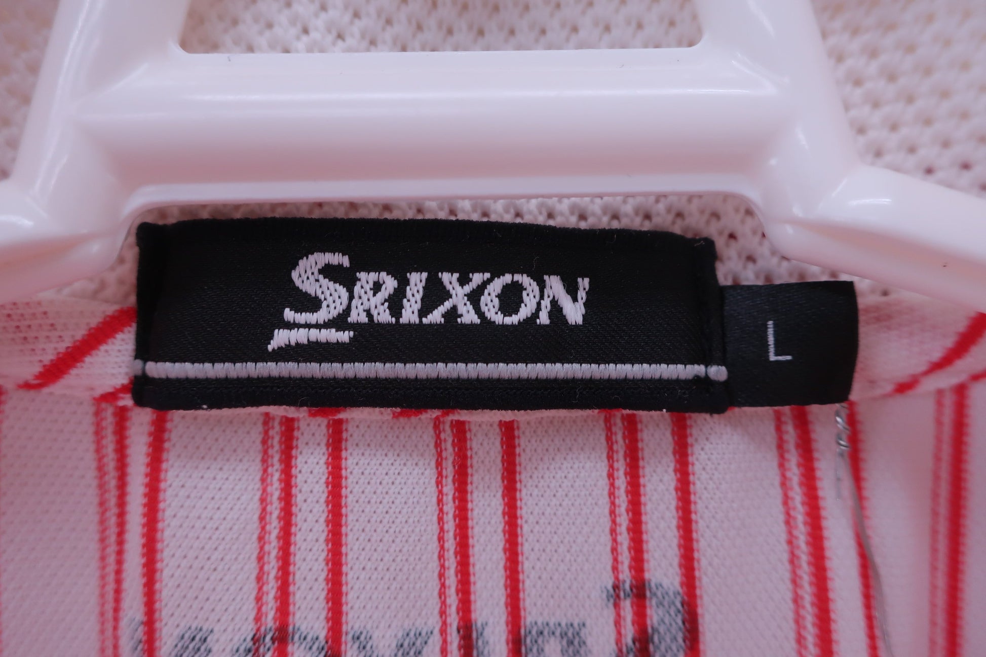 SRIXON(スリクソン) ポロシャツ 白赤ストライプ メンズ L A-3