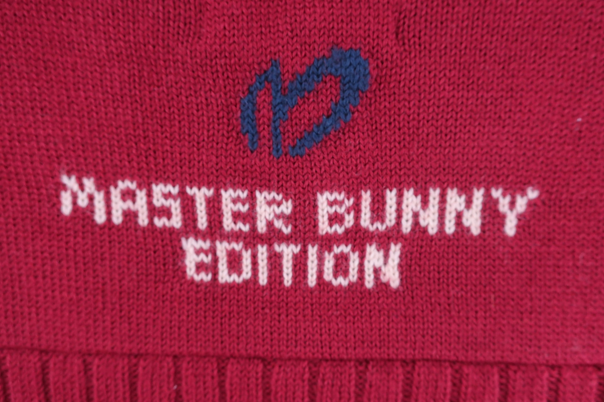 MASTER BUNNY EDITION(マスターバニーエディション) フルジップニットベスト 赤チェック メンズ 5 A-5