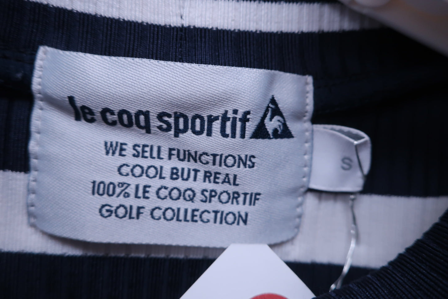 le coq sportif(ルコックスポルティフ) 半袖ニットシャツ 白ネイビーボーダー レディース S A-3