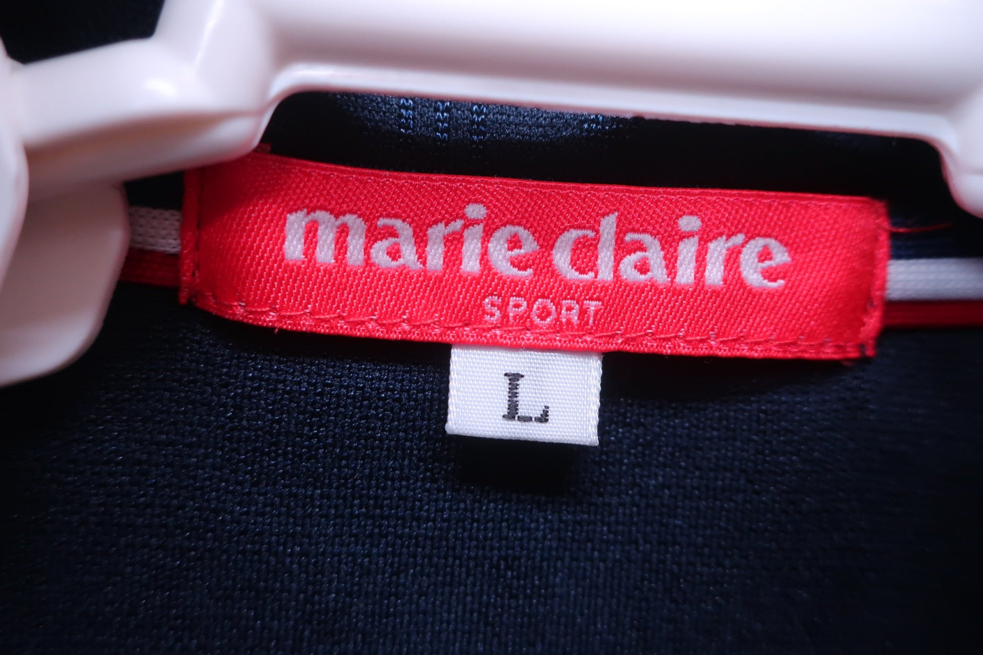 marie claire sport(マリ・クレール・スポーツ) 半袖ハーフジップシャツ ネイビー レディース L A-3