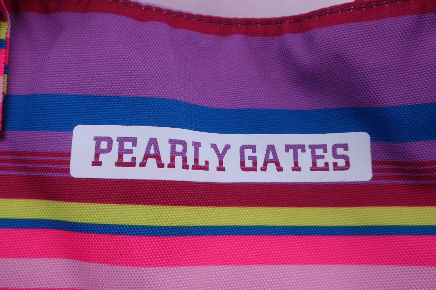 PEARLY GATES(パーリーゲイツ) トートバッグ ピンク系ボーダー フリーサイズ A-2