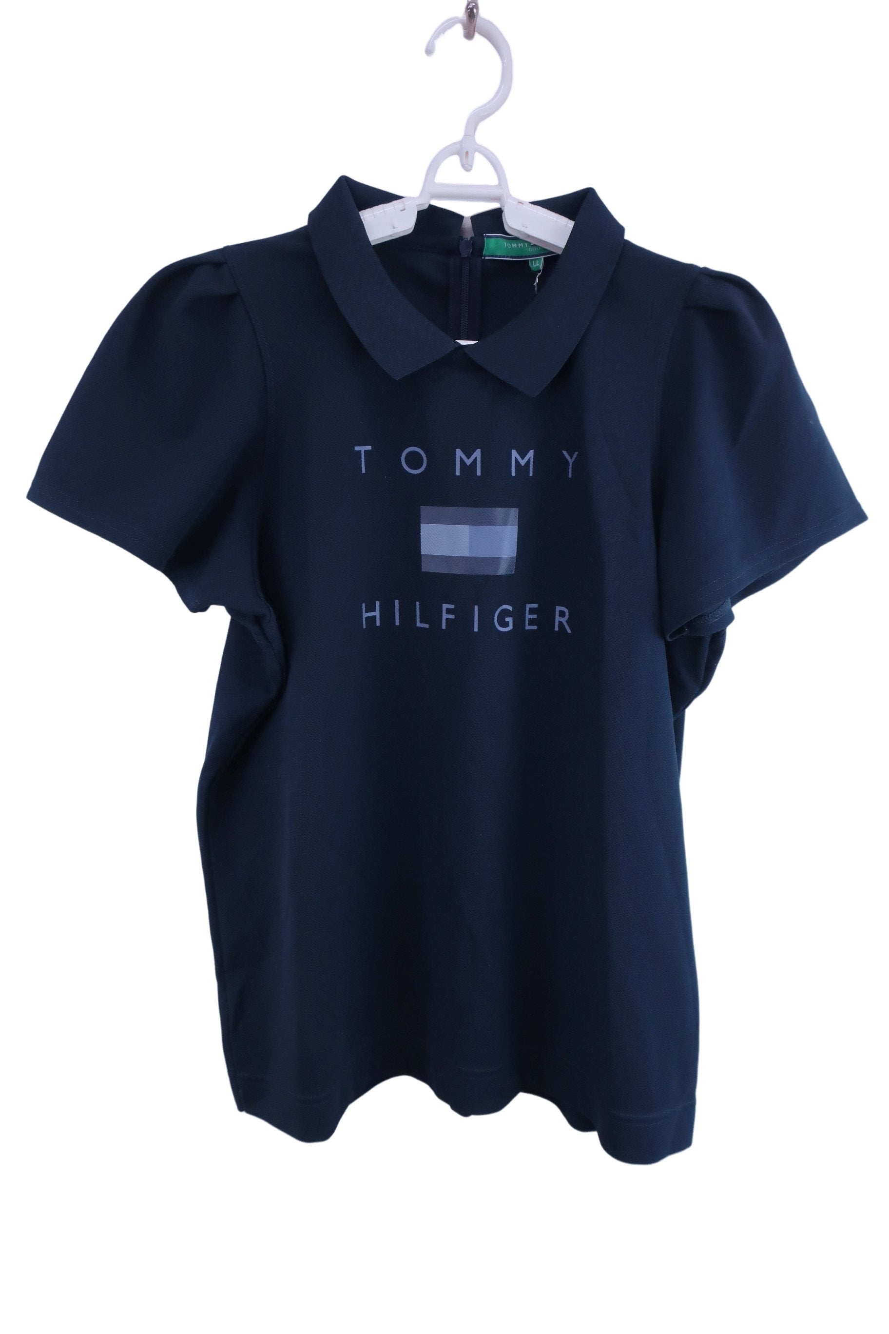 TOMMY HILFIGER GOLF(トミーヒルフィガーゴルフ) ポロシャツ ネイビー レディース LL A-1