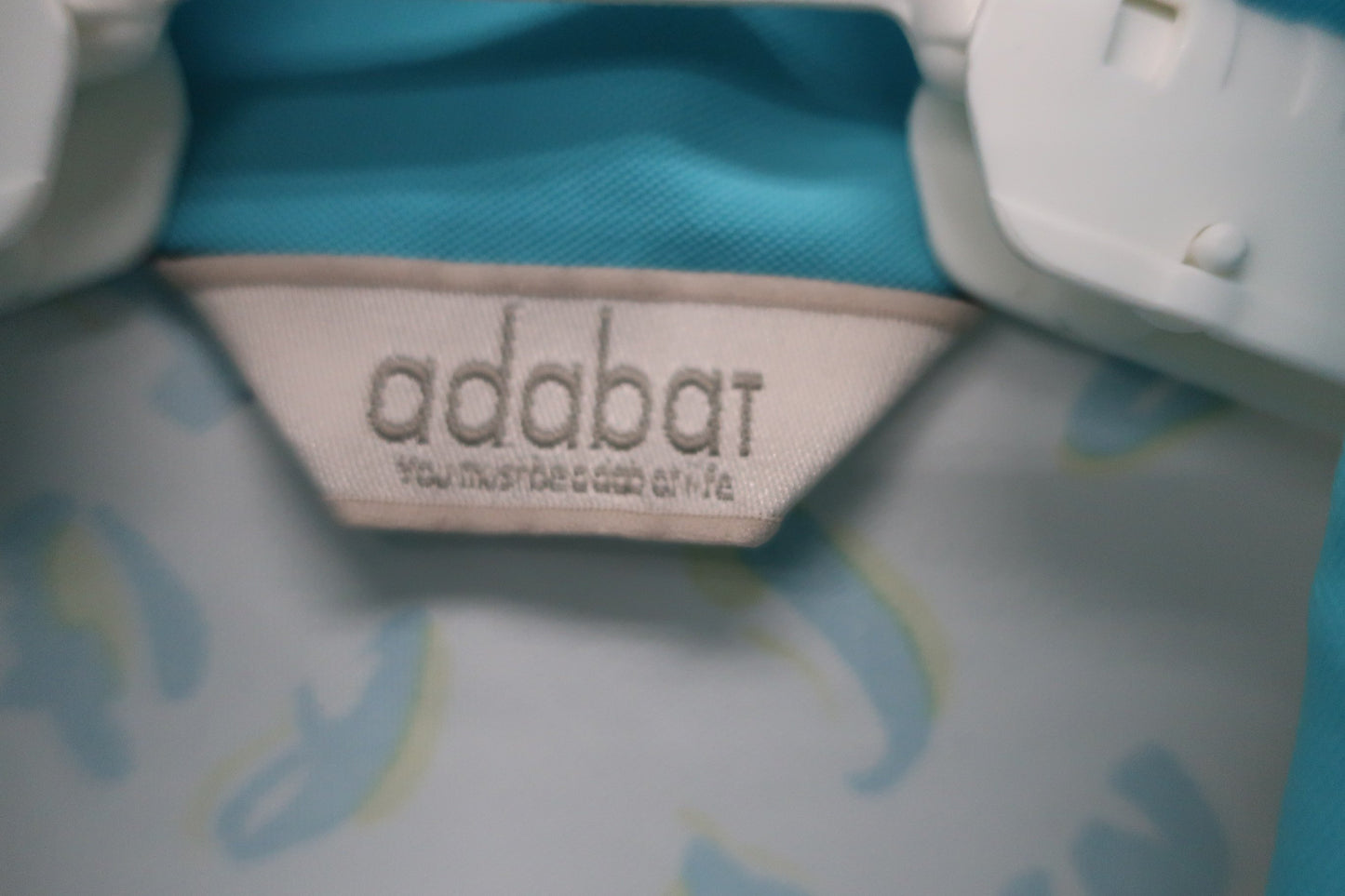 adabat(アダバット) ハーフジップシャツ 白水色総柄 レディース 40 A-3