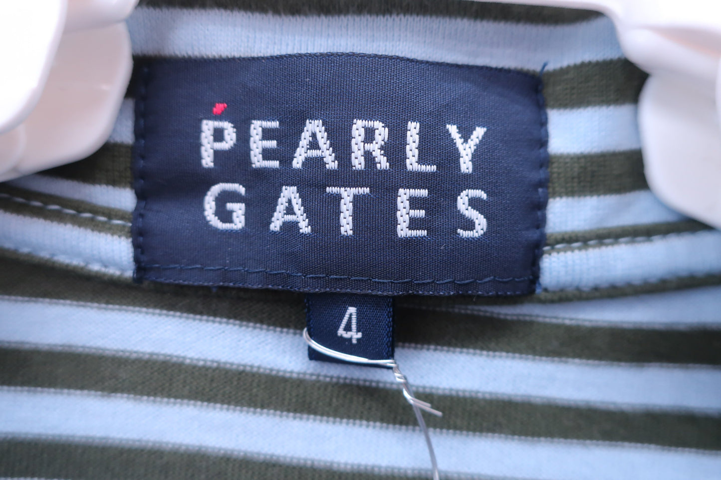 PEARLY GATES(パーリーゲイツ) ポロシャツ 青緑ボーダー メンズ 4 053-160470 A-3