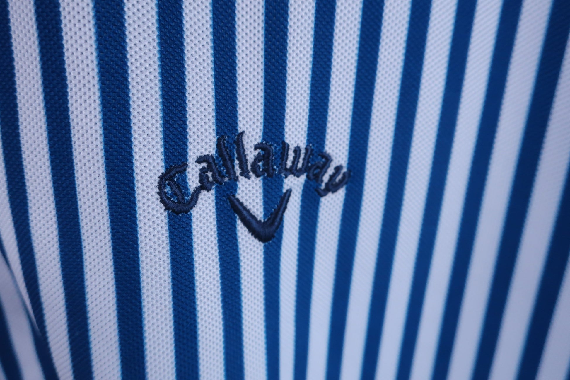 Callaway(キャロウェイ) ポロシャツ 白青ストライプ レディース LL 241-9157712 A-2