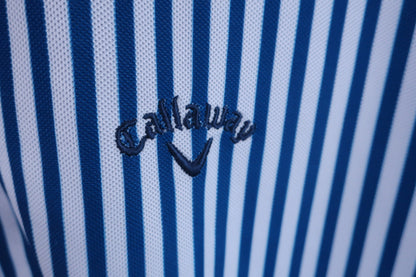 Callaway(キャロウェイ) ポロシャツ 白青ストライプ レディース LL 241-9157712 A-2