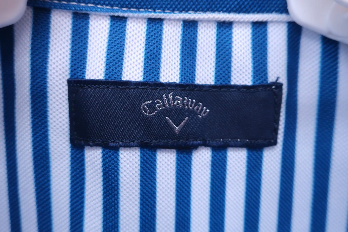 Callaway(キャロウェイ) ポロシャツ 白青ストライプ レディース LL 241-9157712 A-3