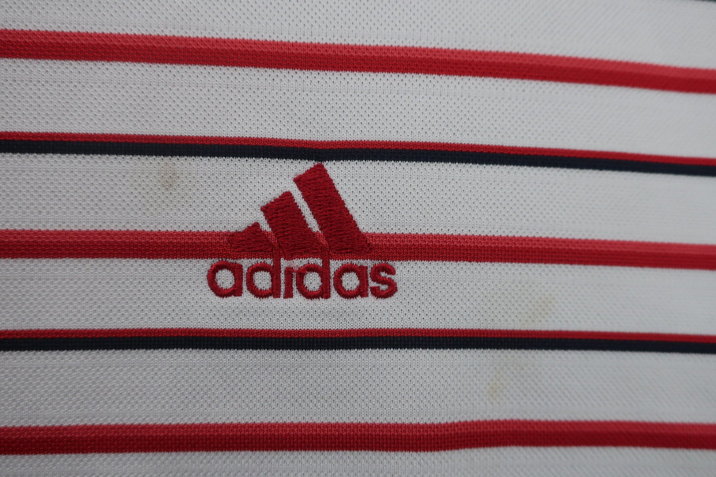 adidas(アディダス) ポロシャツ 白赤ボーダー メンズ L B