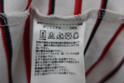 adidas(アディダス) ポロシャツ 白赤ボーダー メンズ L B