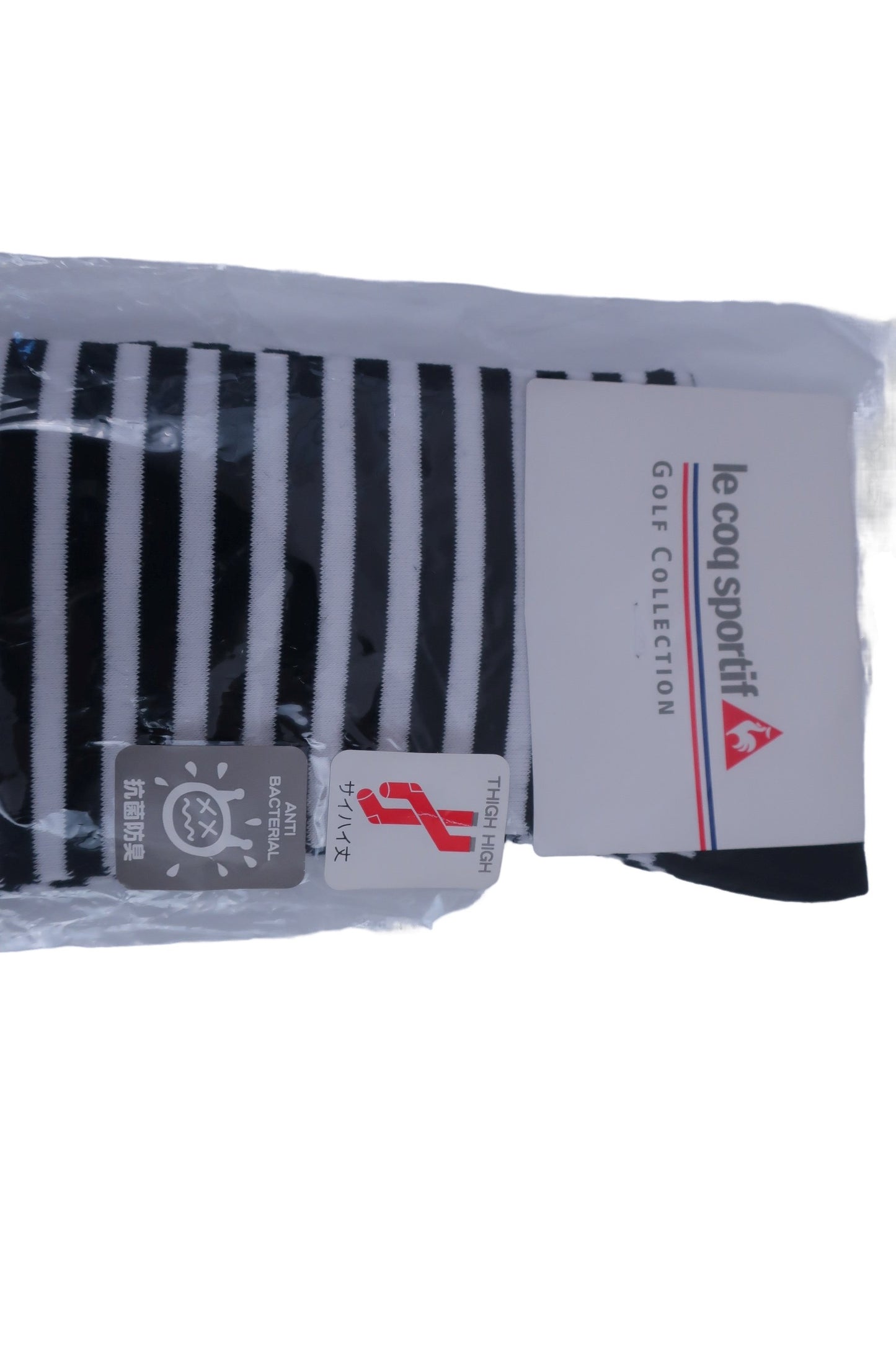 le coq sportif(ルコックスポルティフ) ロングソックス 白黒ボーダー レディース 23-24cm N-3