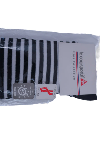 le coq sportif(ルコックスポルティフ) ロングソックス 白黒ボーダー レディース 23-24cm N-3