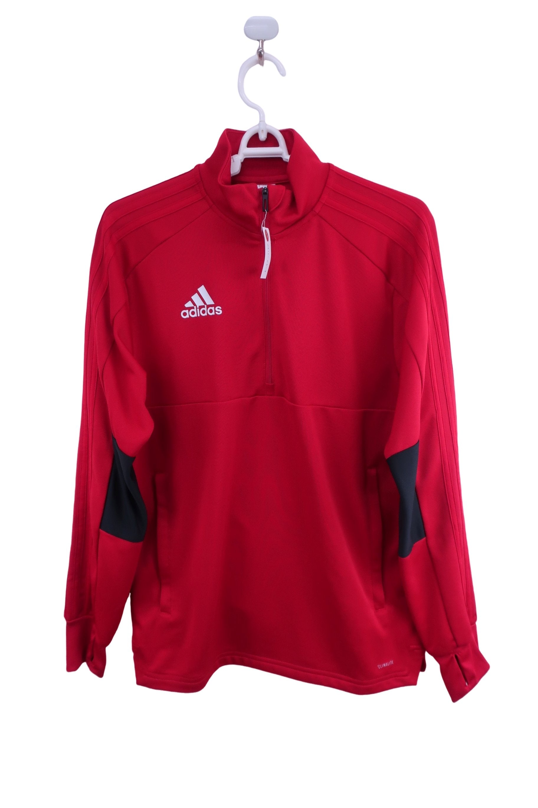 adidas(アディダス) 長袖ハーフジップシャツ 赤 メンズ S A-1