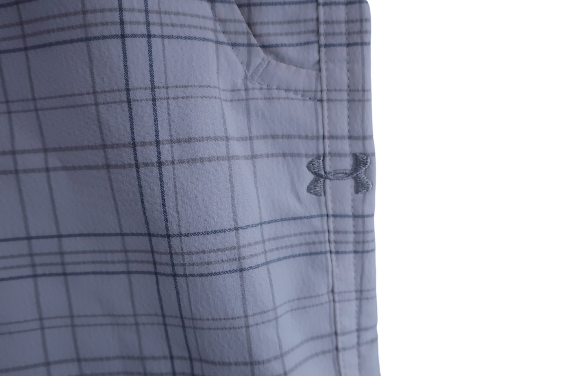 UNDER ARMOUR(アンダーアーマー) ハーフパンツ 白グレーチェック メンズ 36 A-3