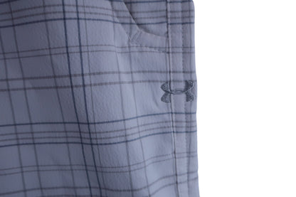 UNDER ARMOUR(アンダーアーマー) ハーフパンツ 白グレーチェック メンズ 36 A-3