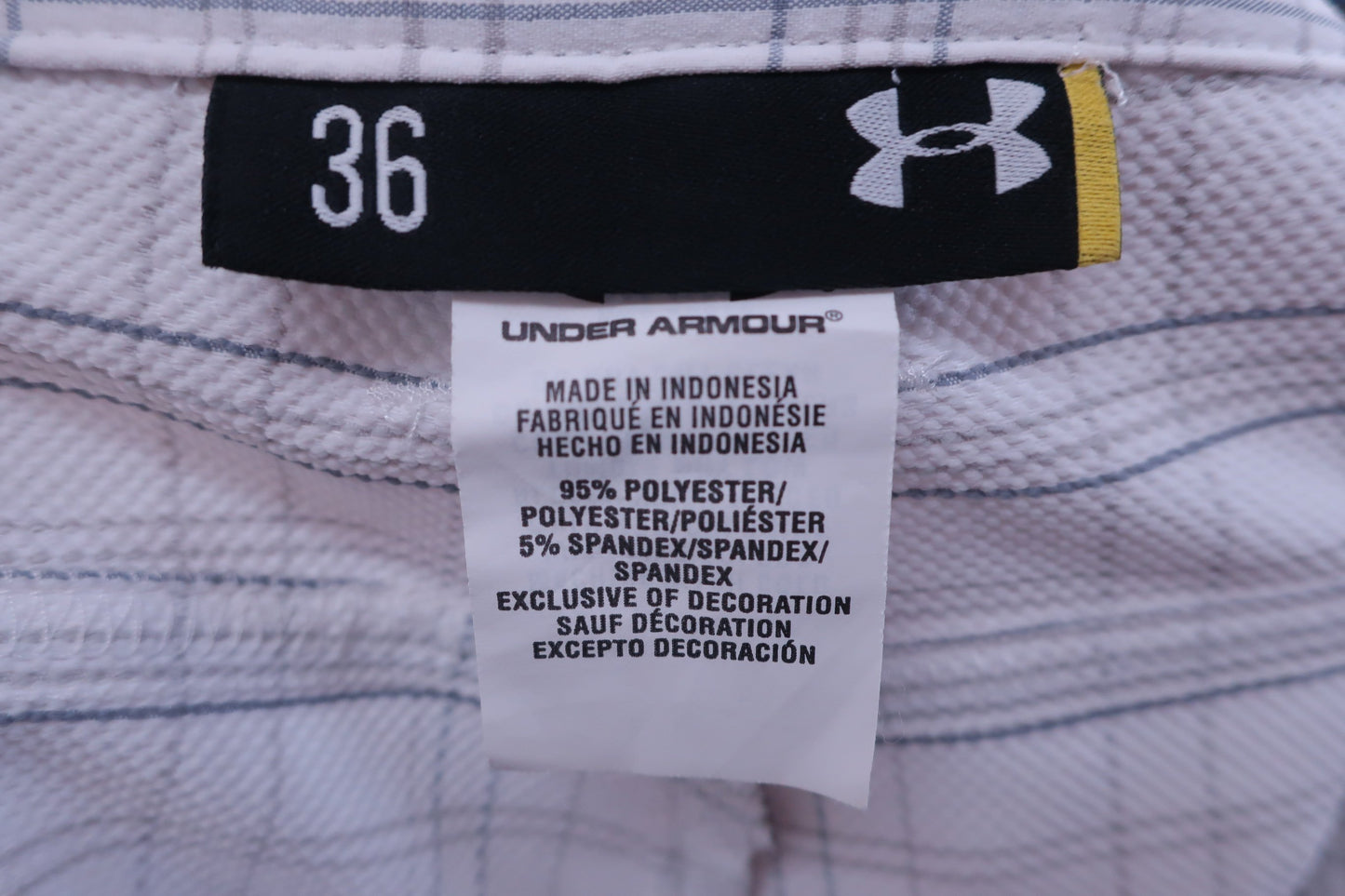 UNDER ARMOUR(アンダーアーマー) ハーフパンツ 白グレーチェック メンズ 36 A-7