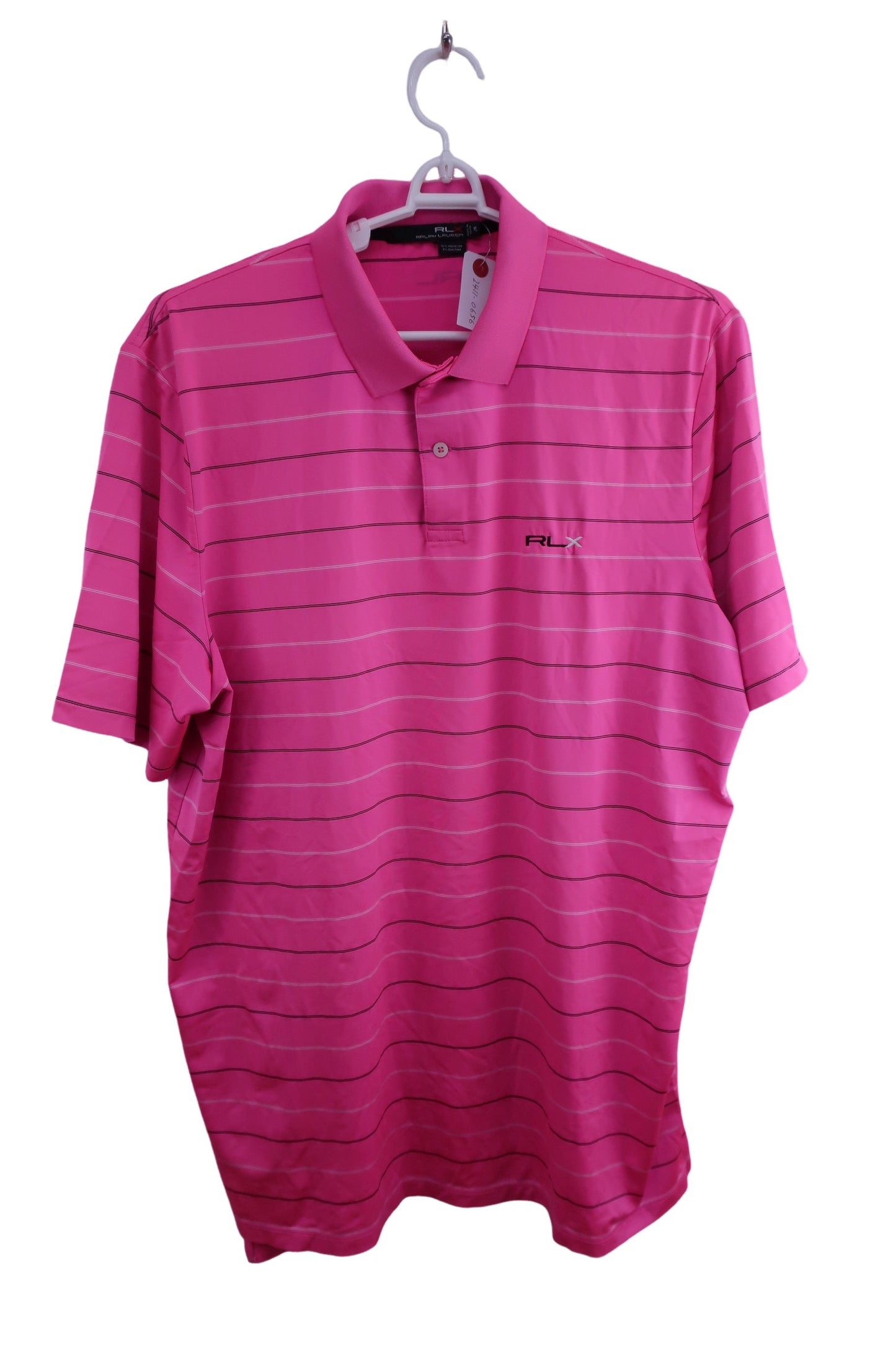 RLX RALPH LAUREN(アールエルエックス) ポロシャツ ピンクボーダー メンズ XL A-1