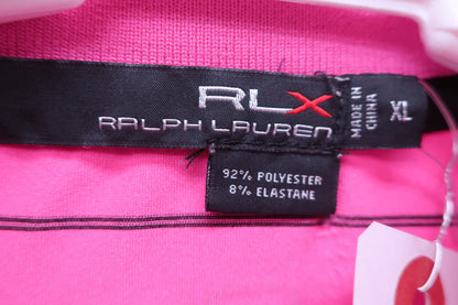 RLX RALPH LAUREN(アールエルエックス) ポロシャツ ピンクボーダー メンズ XL A-3