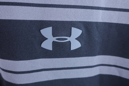 UNDER ARMOUR(アンダーアーマー) ポロシャツ 黒ボーダー メンズ XXL A-2