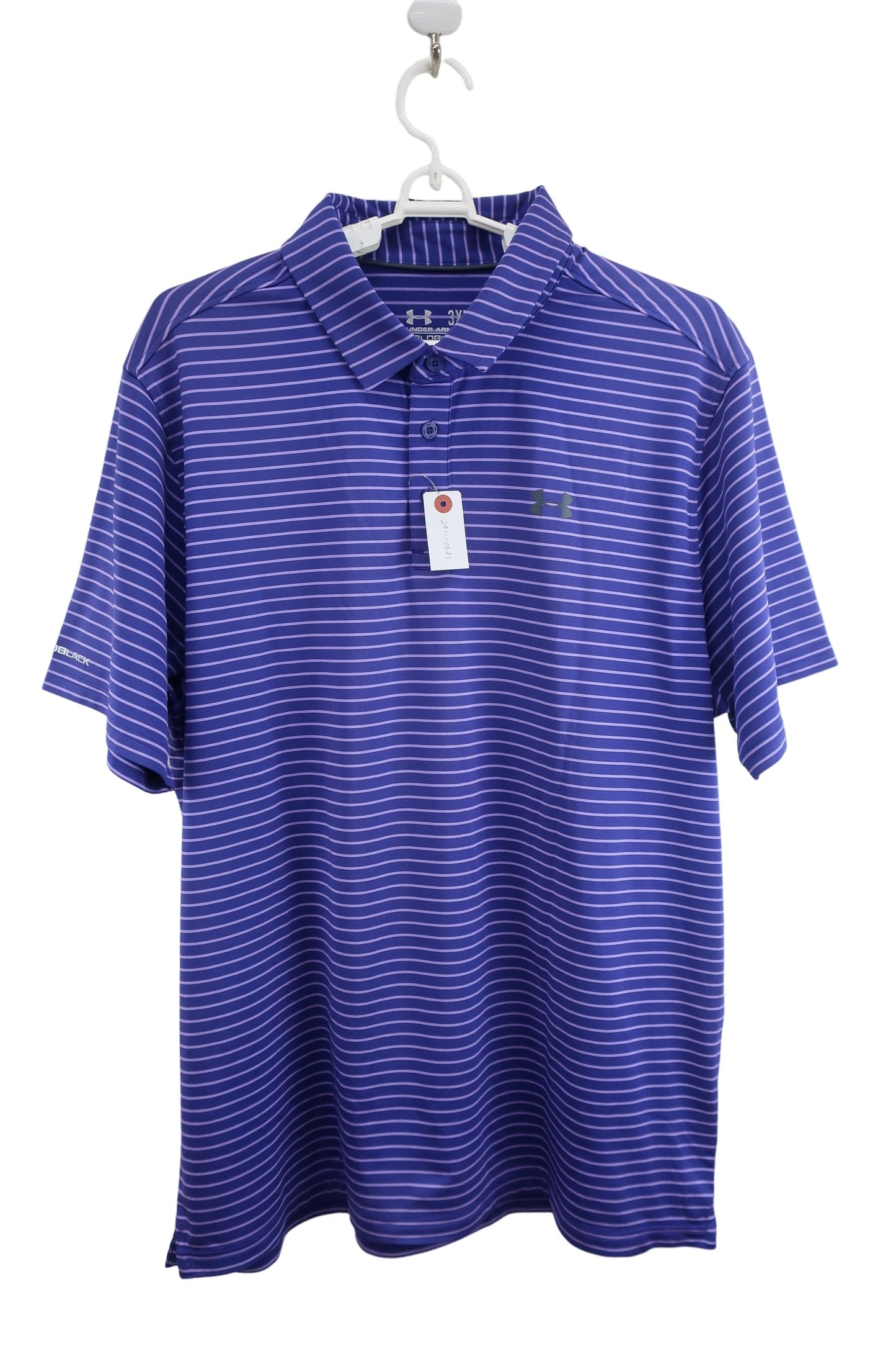 UNDER ARMOUR(アンダーアーマー) ポロシャツ 紫ボーダー メンズ 3XL A-1