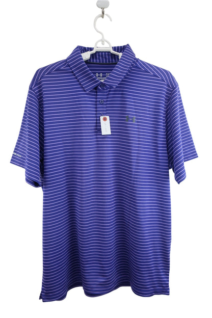 UNDER ARMOUR(アンダーアーマー) ポロシャツ 紫ボーダー メンズ 3XL A-1