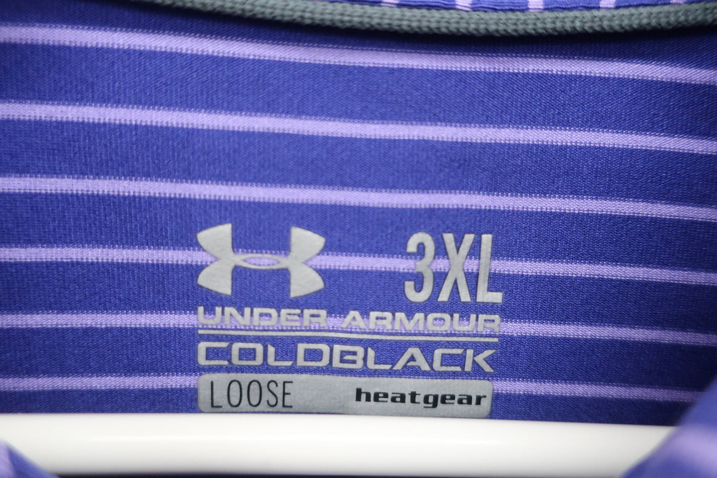 UNDER ARMOUR(アンダーアーマー) ポロシャツ 紫ボーダー メンズ 3XL A-3
