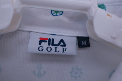 FILA GOLF(フィラゴルフ) ポロシャツ 白緑総柄 レディース M N-3