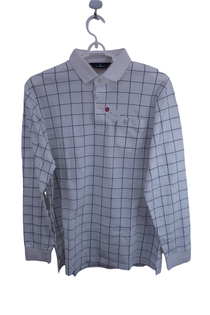 Munsingwear(マンシングウェア) 長袖ポロシャツ 白チェック メンズ LL A-1