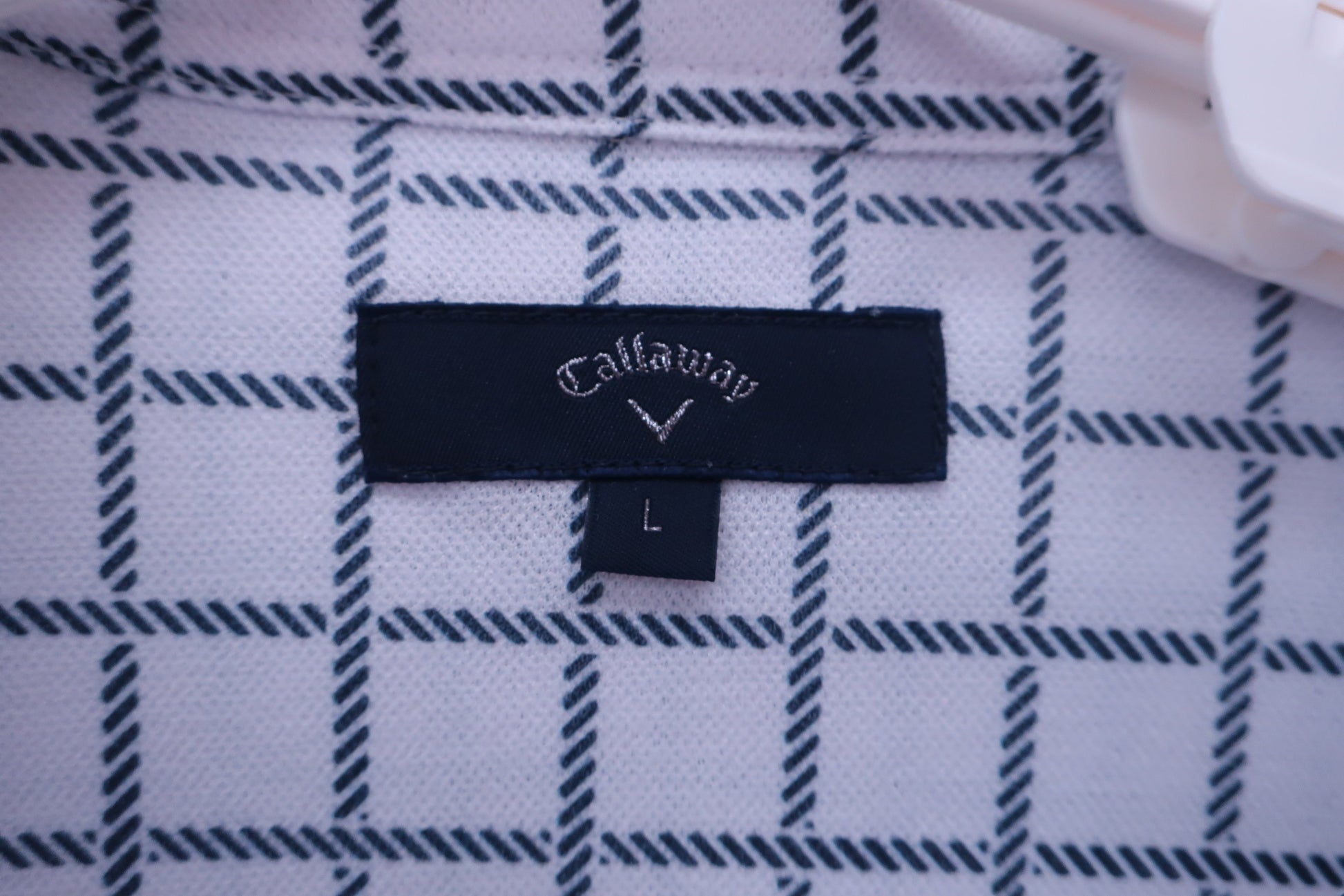Callaway(キャロウェイ) ポロシャツ 白ネイビーチェック メンズ L 241-0134413 A-2