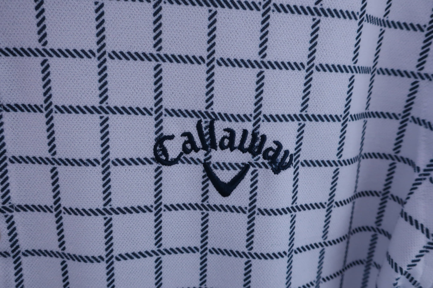 Callaway(キャロウェイ) ポロシャツ 白ネイビーチェック メンズ L 241-0134413 A-4