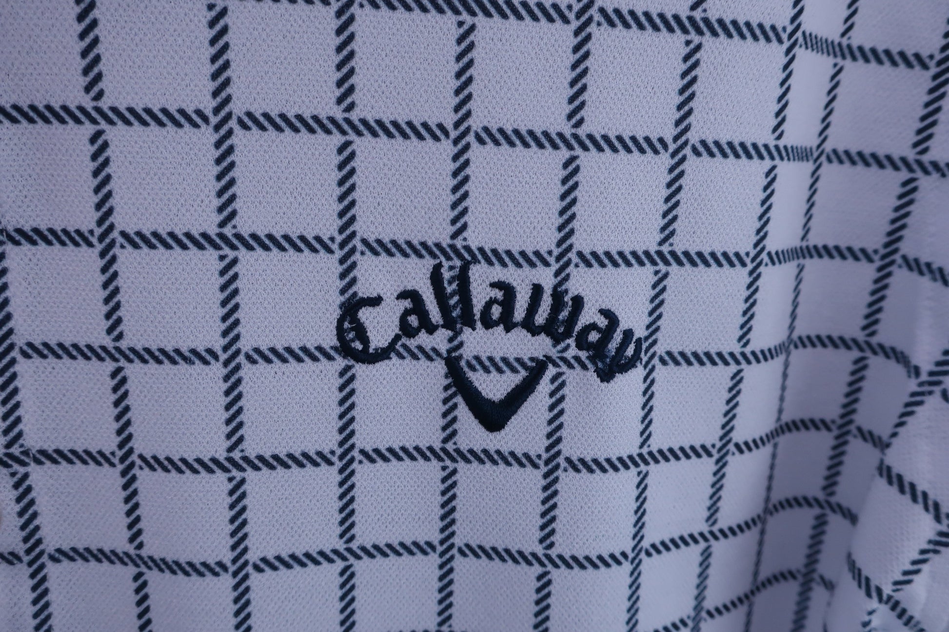 Callaway(キャロウェイ) ポロシャツ 白ネイビーチェック メンズ L 241-0134413 A-4
