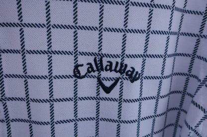Callaway(キャロウェイ) ポロシャツ 白ネイビーチェック メンズ L 241-0134413 A-4