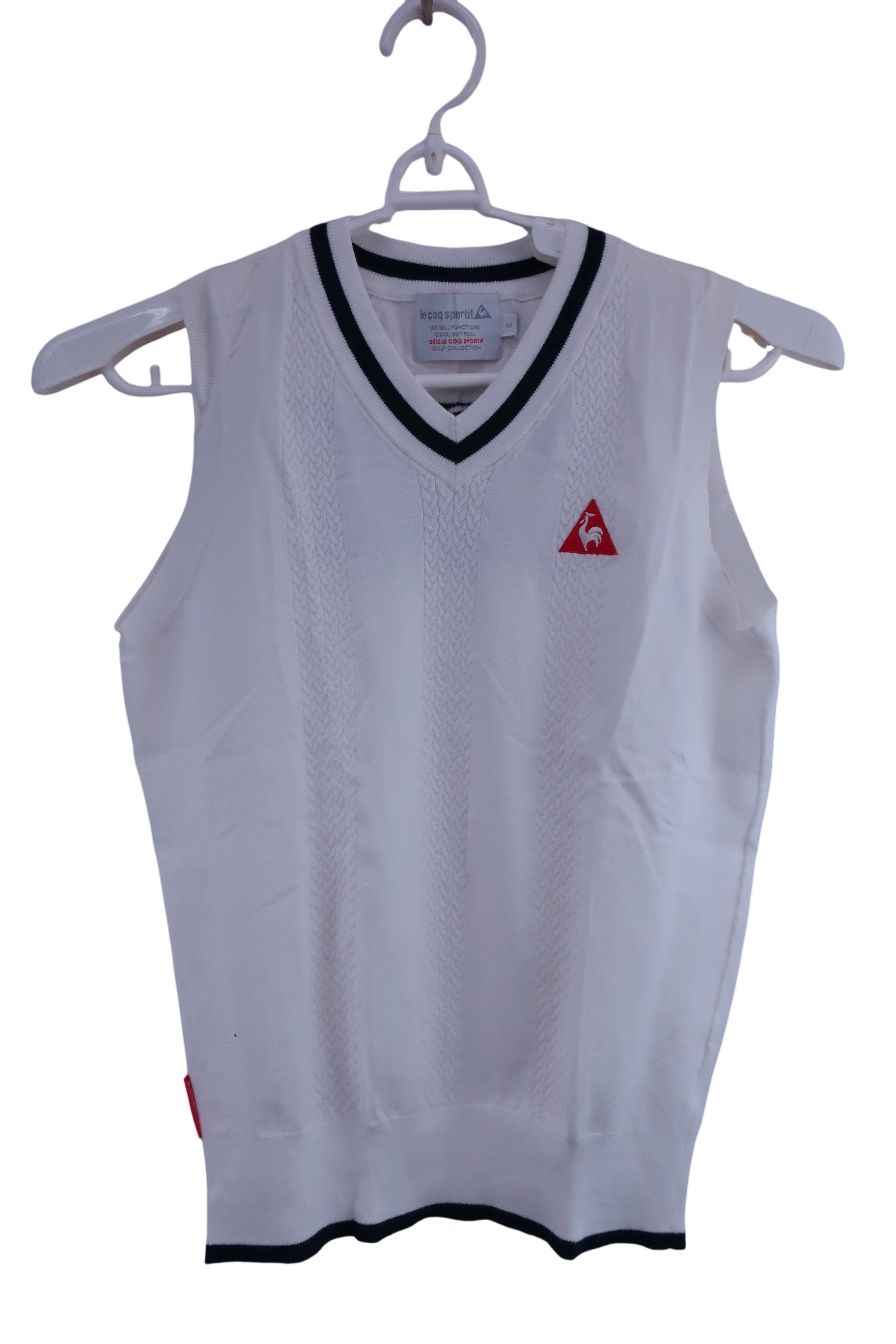 le coq sportif(ルコックスポルティフ) ニットベスト 白 レディース M B-1