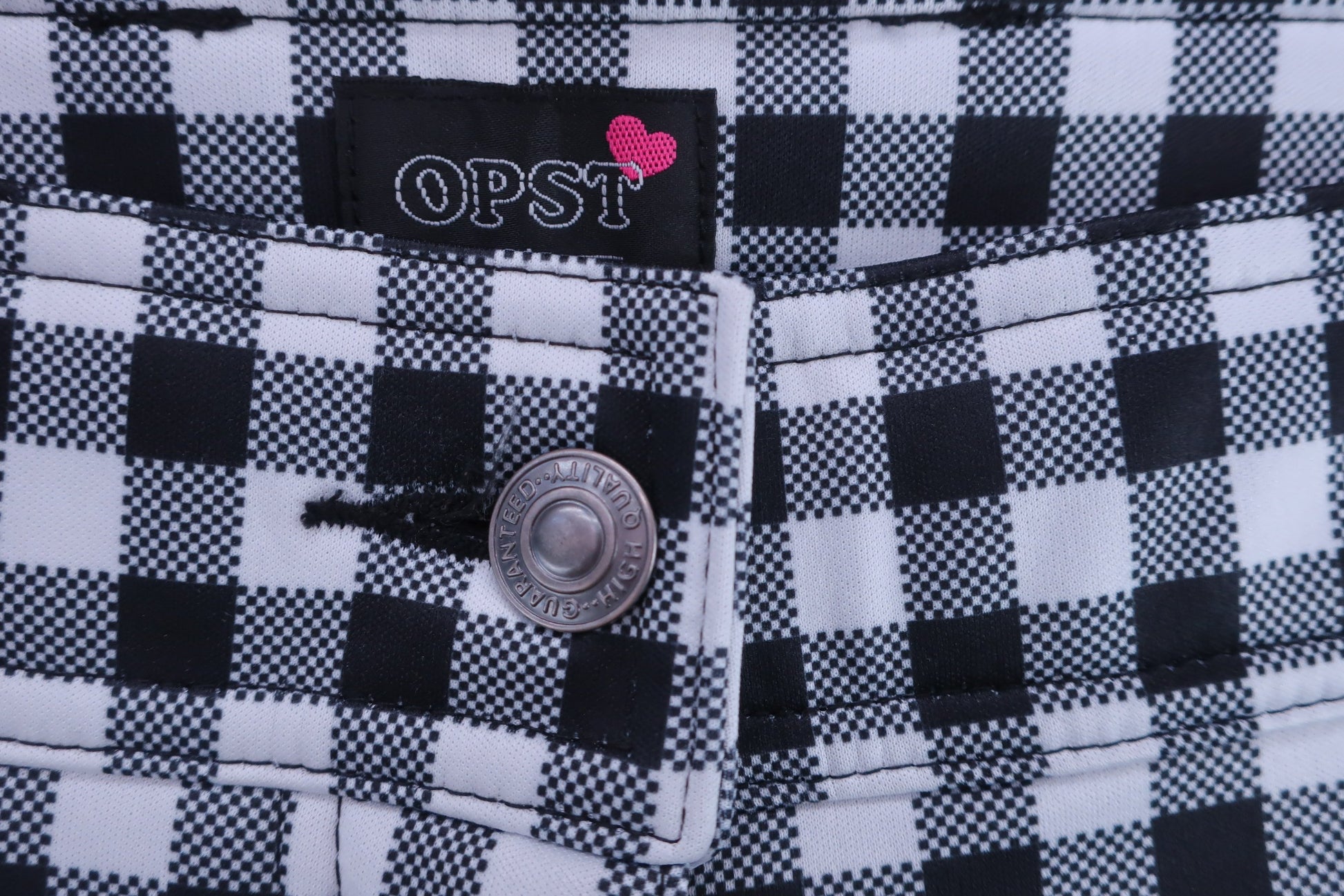 OPST(オプスト) ナイロンパンツ 白黒チェック レディース L B-2
