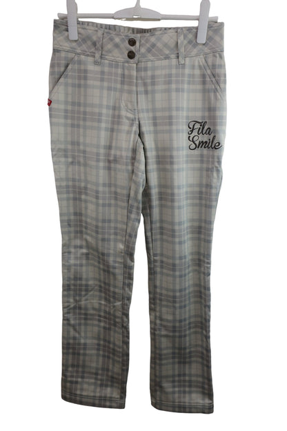 FILA GOLF(フィラゴルフ) ナイロンパンツ 白チェック レディース L A-1