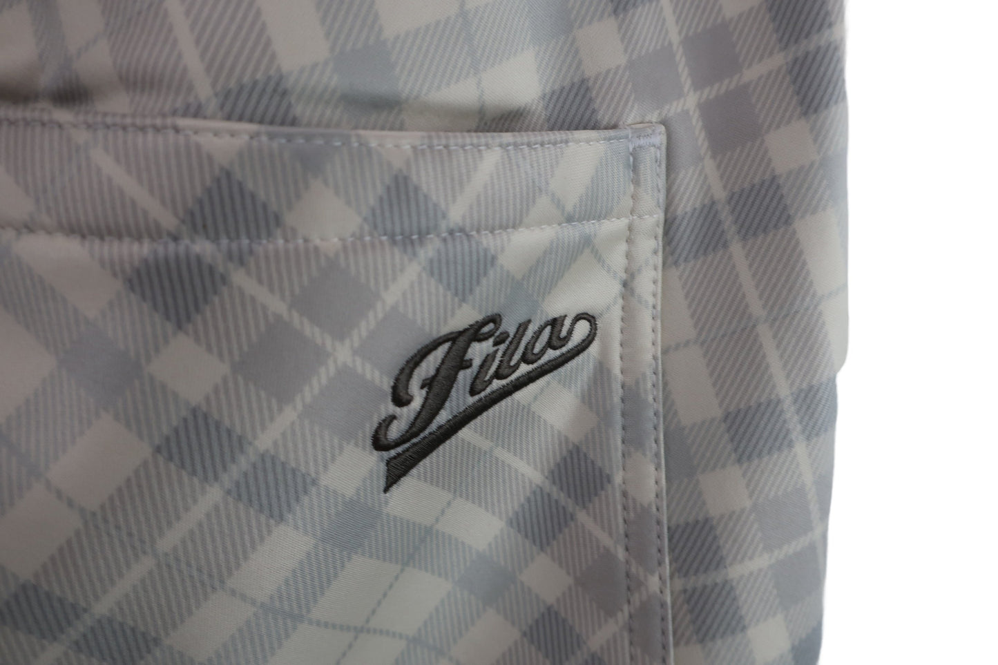FILA GOLF(フィラゴルフ) ナイロンパンツ 白チェック レディース L A-6