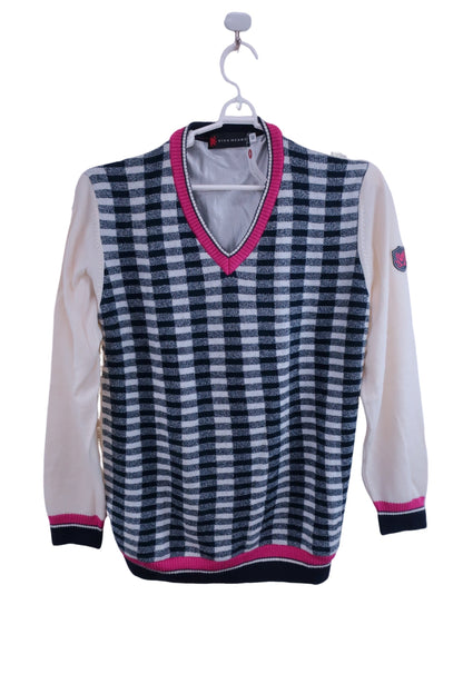 VIVA HEART(ビバハート) ニットスニード 白ネイビーチェック メンズ 52 B-1