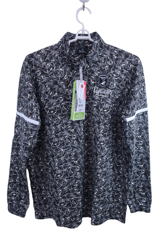 Paradiso(パラディーゾ) 長袖ハーフジップシャツ グレー総柄 メンズ LL N-1