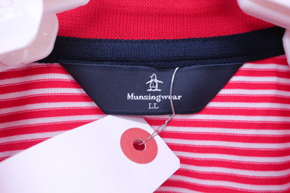 Munsingwear(マンシングウェア) ポロシャツ 赤白ボーダー メンズ LL N-2