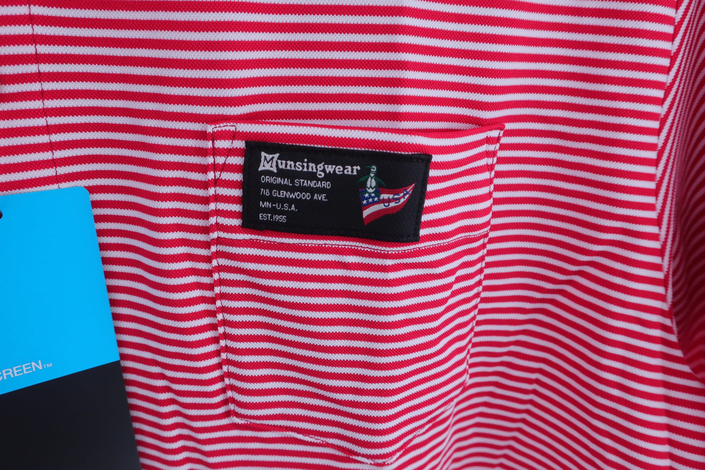 Munsingwear(マンシングウェア) ポロシャツ 赤白ボーダー メンズ LL N-3