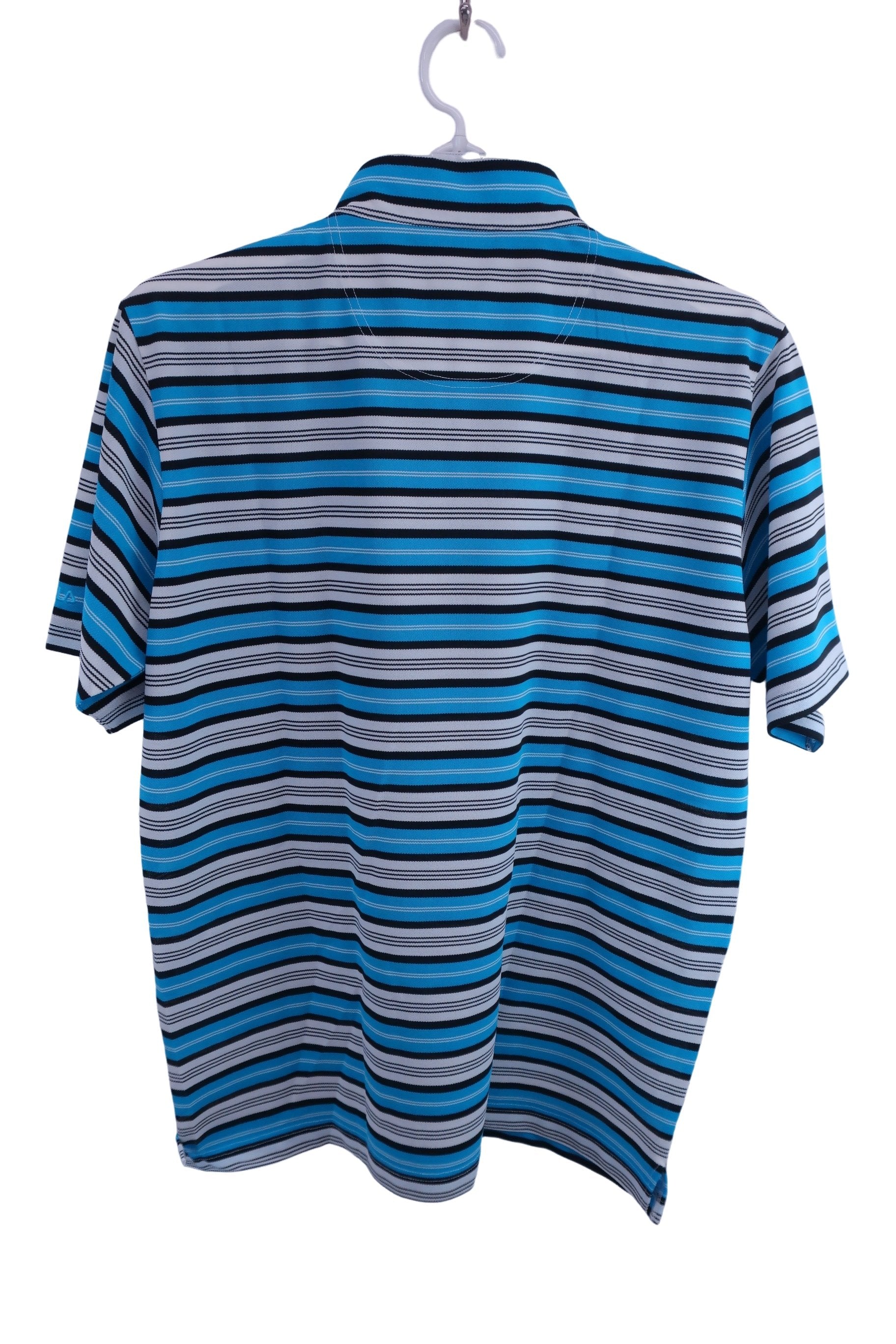 FILA GOLF(フィラゴルフ) ハーフジップシャツ 水色ボーダー メンズ LL A-4