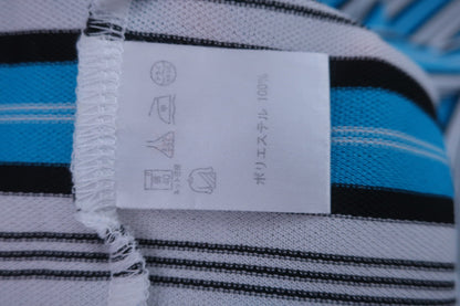 FILA GOLF(フィラゴルフ) ハーフジップシャツ 水色ボーダー メンズ LL A-5